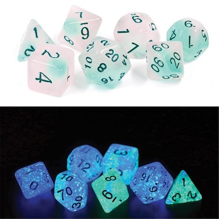 Sirius Dice Sirius Dice SDZ000602 Glowworm Frosted Dice - Set of 7 SDZ000602